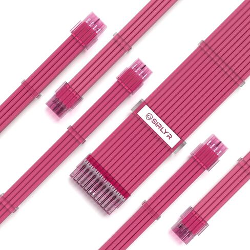 Sirlyr Bright White PSU Extension Cable Kit,Custom Sleeved Power Supply Cable Mod for PC Build 16AWG 24Pin ATX /8 (4+4) Pin EPS CPU /8 (6+2) Pin PCI-E GPU PSU Cables 4PCS with Cable Comes 11.8In in Kuwait