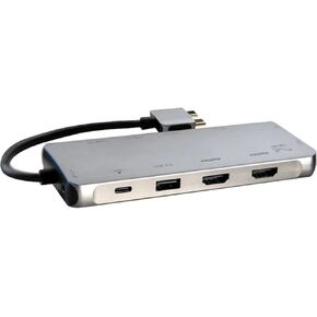 SMK USB-C Dual 4K Multi-Stream Mini Docking Station - for Notebook/Camera/Scanner/Tablet/Monitor/Projector/TV - 100 W - USB Type C - 2 x USB 2.0-2 x USB 3.0 - Network (RJ-45) - HDMI - VGA - Th