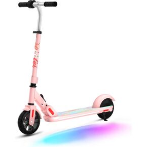 ANHAO E9PRO Electric Scooter for Kids 6-12 Years Old, Foldable Kids Electric Scooter with Rainbow Light, LED Display, Adjustable Speed and Height, Maximum Loading 110 lbs.