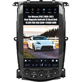 AuCar 2025 Latest Android 13 Car Radio Head Unit for Nissan 370Z 2009-2021, 13.6 Inch T-Style Screen Car Multimedia Stereo Video Player GPS Navigation 8GB RAM+128GB ROM -Black