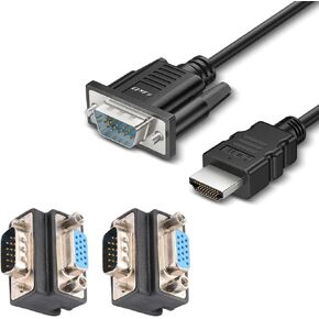 J&D Bundle–2 Items: 6.6 feet HDMI to VGA Cable and VGA 15 Pin Adapter
