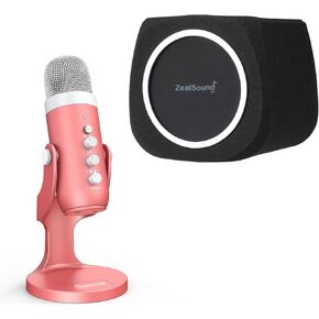 ZealSound Gaming Microphone k66p and ws18 Pop Filter Bundle