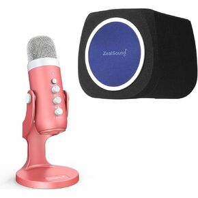 ZealSound USB Microphone k66r and ws18b Pop Filter Bundle