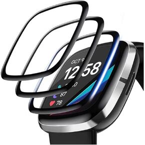 3 Pack For Fitbit Versa 4 / Sense 2 watch film Screen Protector [HD Clear] Fitbit Versa 4 / Sense 2 3D Curved Soft Smart Watch Protective Film [Ultra Shatterproof]