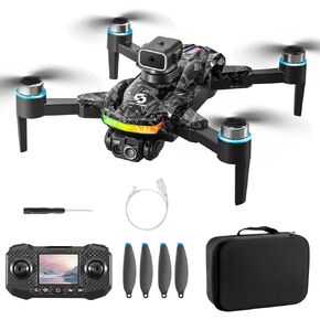 Remote with Screen Drone with Camera for Adult,1080P RC Drone with Flashing Lights,Smart Obstacle Avoidance FPV for Beginners with 8G Flashdrive and Card Reader