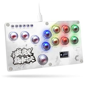 Creative.C Leverless Controller for Arcade Gaming Supports Hot Swap & SOCD，All-Button Arcade Controller for Switch/PC/ PS4/ PS3，Arcade Controller Box with Custom RGB & Turbo Functions