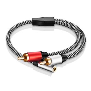 RCA to 3.5mm Female 3.5mm Female to 2RCA Male Stereo Audio Cable 3.5mm 1/8" TRS Stereo to Dual RCA Jack Adapter Cable for Smartphones, MP3, Tablets, Home Theater 12 Inch