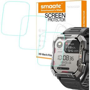 Compatible with IOWODO, Blackview W60 2.01" Smart Watch, Tempered Glass Screen Protector for W60, 3 Pieces, 9H