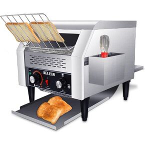 Conveyor Toaster,Commercial Stainless Steel Heavy Duty Toaster,300 Slices for Restaurant Bread Bun Bagel Baked Food,1.9KW
