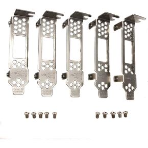 5pcs Generic Low Profile Brackets with Screws Replacement for DELL PERC H830 LSI SAS 9300-8e PCI-e HBA LSI SAS00343 SAS3008 12Gb PCI-e HBA for Lenovo 00AE914