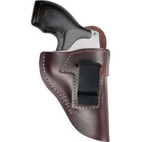Top-Grain Leather - J Frame Revolver Holster for SP101, LCR fits S&W 642, 640, 638, 637, 442, 360pd, 351pd, 340pd, 43c for Taurus Model 380, 605, 856, 905, 942 & .38 Special Size, IWB
