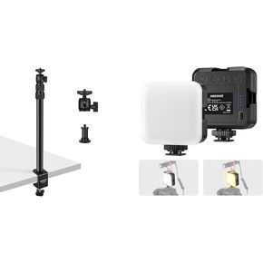 NEEWER NL-36AI LED Video Light,Portable Bi-Color 3200K~5600K Dimming Lights for Cameras with TL283 Extendable Camera Desk Mount with Ball Head, 17"-40" Adjustable Table Light Stand