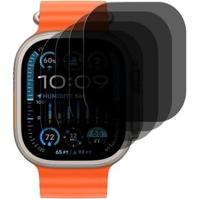 (4 Pack) For Apple Watch Ultra 2 / Ultra 49mm Privacy Screen Protector Anti Spy Private Tempered Glass, Anti Scratch, 9H Hardness