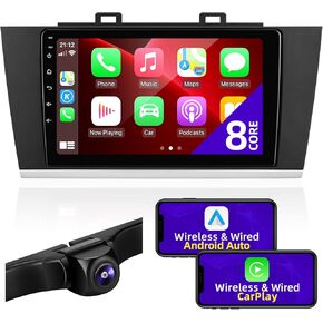 Android Car Radio Upgrade Compatible with Wireless Carplay Android Auto for Subaru Outback Legacy 2015-2019 8 Core Touchscreen Stereo Bluetooth GPS WiFi AM/FM Backup Camera Navigation Head Unit