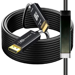 DisplayPort to HDMI 50FT Cable, 4K DP to HDMI Male to Public Video Cable, 4k@60Hz Unidirectional, [ABS], Compatible with HDTVs, Monitors, AMD, NVIDIA, Lenovo, HP