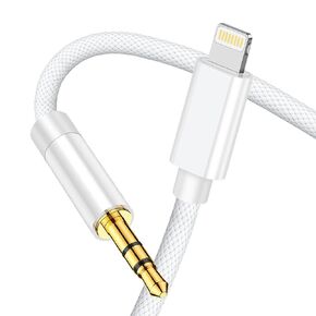 Lightning to 3.5mm Audio Cable, 10FT AUX Cord for i-Phone Headphone Jack Adapte Compatible with i-Phone 14/14 Plus/14Pro/13/13 Pro Max/12/12 Pro/11 Pro for Car Home Stereo, Speaker