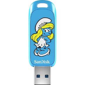 Mandisk 128GB SMURFS USB Flash Drive ، Papa Smurf Edition-ما يصل إلى 130 ميجابايت/ثانية ، USB Type-A ، لأجهزة الألعاب وأجهزة الكمبيوتر-SDCZIS-128G-G46