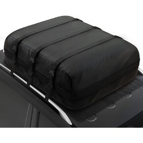 Ibirdie Rooftop Cargo Carrier 24 قدم مكعب مقاومة للماء ، حاملة شحنة سقف سيارة ناعمة للسيارة 1200D لجميع السيارات مع/بدون رف ، مع حصيرة مضادة للانزلاق ، وسنانير الأبواب ، 52L × 40W × 20H بوصة