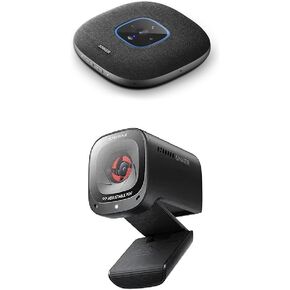 Anker PowerConf C200 2K Webcam PowerConf S3 MS Speakerphone with Microsoft Teams Certification, 6 Mics, Enhanced Voice Pickup, 24H Call Time, App Control, Bluetooth 5.3, USB C