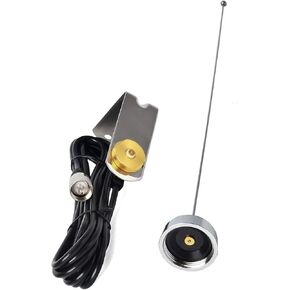 HYS NMO 2M VHF-Band Amateur Trunk/Hole Mount 136-174Mhz Antennas with Stainless Steel L-Bracket Hole & 13ft/About 4m RG-58 Coax Cable