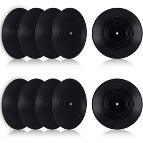 12 Inch Black Blank Vinyl Records, 10 Pcs Fake Retro Vinyl Records for Wall Decor, DIY Doodle Project, Wedding Signing