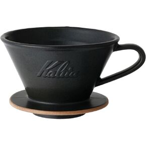 Carita Coffee Dripper Mino Ware, High Heat Retention, Ceramic for 2 to 4 People, Sand Black, #02107 Wave Series, Made in Japan, Drip Equipment, For 2 People, For 4 Cups, Porcelain, Stylish, Outdoor