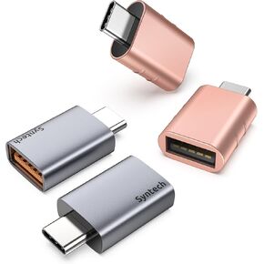 Syntech USB C to USB Adapter (2 Pack) & USB C to USB 3.2 Adapter (2 Pack) 10Gbps USB 3.2 Gen 2 Fit Side by Side