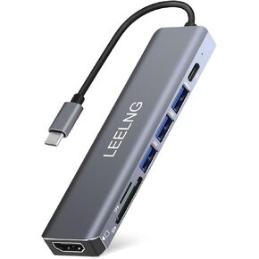 USB C Hub for MacBook,7 in 1 MAC Adapter USB C Adapter with HDMI,SD/TF Card Reader,USB C Docking Station for Computer/MacBook Pro Air/iPad/Surface/Samsung/Steam Deck/RogAlly/Type C