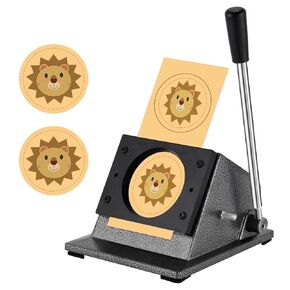 3inch Button Paper Cutter 3.386" Circle Paper Punch Cutter Graphics Punch Cutter Manual Button Cutter Punch for 3" Buttons