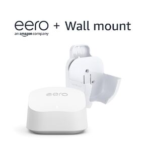 Amazon Eero 6+ Mesh WiFi Router (حزمة واحدة) مع Made for Amazon Wall Mount