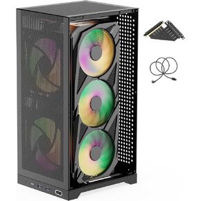 L400 MESH Ultra-Portable ITX Case-12.1L تصميم مضغوط تدفق الهواء العالي ، منفذ USB-C/Type-C ، GPU رأسي 350 مم ، دعم ATX PSU ، PCIE RISER 4.0 و DP 1.4 متضمن ، أبيض