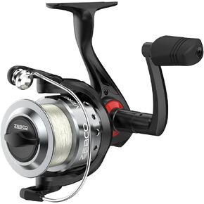 Zebco Verge Spinning Fishing Reel, Size 30 Reel, Right or Left-Hand Retrieve, Pre-Spooled with 10-Pound Zebco Fishing Line, Black (Clam Packaging)