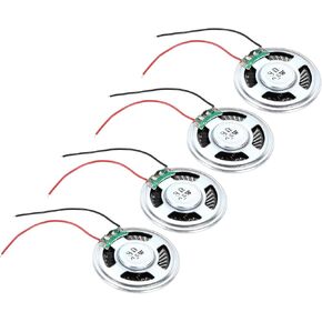 uxcell 4 Pcs 0.5W 8 Ohm Small Speakers Metal Shell Round Internal Micro Magnet Speaker for Mini Speakers DVD EVD Multimedia Mobile Portable Advertising Machine