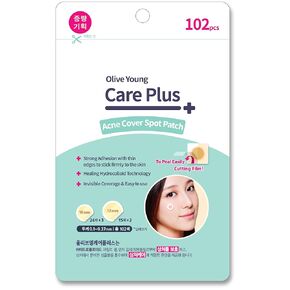 Olive Young Care Plus Spot Pimple Patches 1Pack (102 Count) - ضمادات الهيدروكولويد ، حزمة ملصقات لحب الشباب ، العيوب ، و Zits ، (10 مم*72A+12mm*30aa)