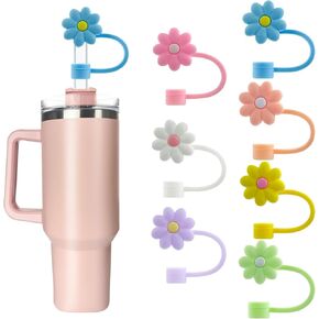 7Pcs 0.4in/10mm Diameter Silicone Straw Covers Cap Compatible with Stanley 20 30&40 Oz Cup, Straw Toppers for Stanley 40 Oz Tumbler with Handle, Dust-Proof Straw Caps for Water Bottle