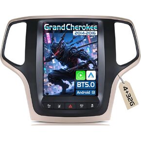 Car Radio for Jeep Grand Cherokee 2014-2016, 4+32G Car Stereo Carplay Android Auto, 9.7" HD Touch Screen 5G WiFi GPS Navigation Backup Camera