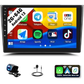 SIXWIN Android Car Stereo for Mazda CX-9 2007-2015 with Wireless CarPlay Android Auto Mirror Link 2G+64G 9 Inch Touchscreen Bluetooth GPS Navigation WiFi FM Backup Camera MIC
