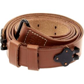 US M1 Garand Leather Rifle Sling WWII 1907 Pattern Springfield Gun Sling WWI 1903 Black Brown Steel Brass (Tan)
