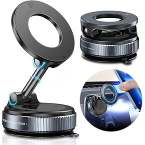360° Vacuum Suction Cup Magnetic Phone Holder,2025 Foldable and Adjustable Magnetic Suction Phone Mount for Magsafe All Phones Universal Rotatable Cellphone Holder Stand for Car/Mirror/Smooth Surface