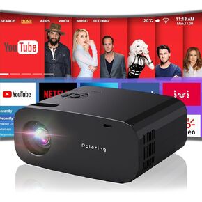P7 Pro Projector, Portable 4K 1080P Support Projector with WiFi and bluetooth Android 13,Electric Keystone Correction,Built-in Netflix/PrimeVideo /YouTube,indoor and Outdoor Movie Projector.
