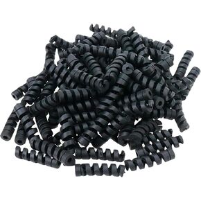 Xiaoyztan 100 Pcs Spiral Cable Protective Sleeves Silicone Flexible Wire Protector, Suitable for All Types of Electronic Data Lines (Black)