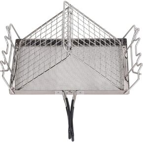 Camping Stove Toaster, Stainless Steel Portable Foldable Stable Structure Gas Toaster for Outdoor Stovetop Camping