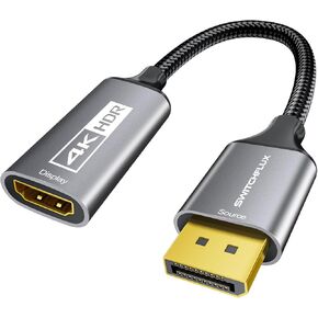 Active DisplayPort to HDMI Adapter (4K@60Hz,1440P/2K@120Hz) Uni-Directional DP 1.2 to HDMI 2.0 Converter,Male to Female,Compatible with AMD,NVIDIA,Desktops,and Gaming Monitors