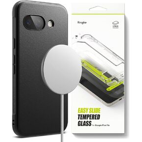 Ringke Onyx متوافق مع Pixel 9A [Magnetic Black] + Sead Slide Glass مقسّرات متوافق مع Pixel 9A [2 Pack]