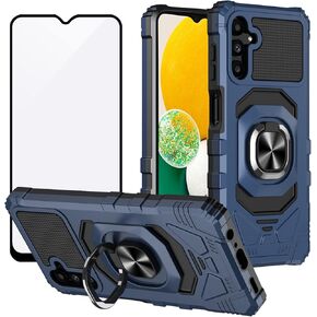 Ailiber Case for Samsung Galaxy A13, Samsung A04S Phone Case with Screen Protector, Ring Kickstand for Magnetic Car Mount, Heavy Duty Shockproof Protective Cover for A13 4G/5G-Purple