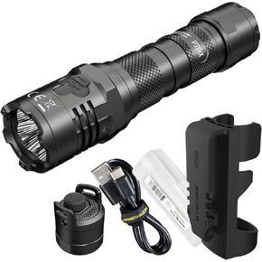 Nitecore P20iX 4000 Lumen USB-C Rechargeable Tactical Flashlight with Tactical and U-Shape Switch and LumenTac Organizer