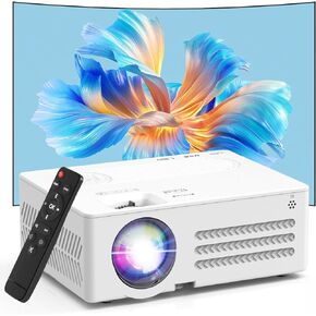 Native 1080P Projector with WiFi and Bluetooth, Full HD Portable Outdoor Movie Projector with Built-in Speaker, Compatible with Smartphone, HDMI, USB, TV Stick for Home, Bedroom, Outdoor Use