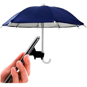 Umbrella Phone Holder Phone Umbrella for Sun CellPhone Umbrella Sun Shade Clip Cellphone Umbrella Stand With Adjustable Piggy Suction Cup - Nave Blue