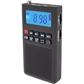 YF35 3-in-1 Portable Radio AM FM MP3 Player Voice Recorder- Multi-Function Excellent Reception and Rechargeable Battery Small Receiver for Indoor/Outdoor(Red)