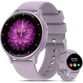 RUXINGX Smart Watches for Women [Make Call/Answer/400+Watch Face] Android & iPhone Compatible, 1.27" Fitness Tracker 24/7 Heart Rate Sleep Steps SpO2 Monitor, IP68 Waterproof Fitness Watch, Purple